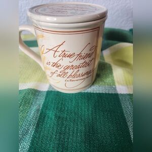 Vintage Hallmark Cards Mug Mates A Friend Friendship Coffee Tea Cup Mug & Lid